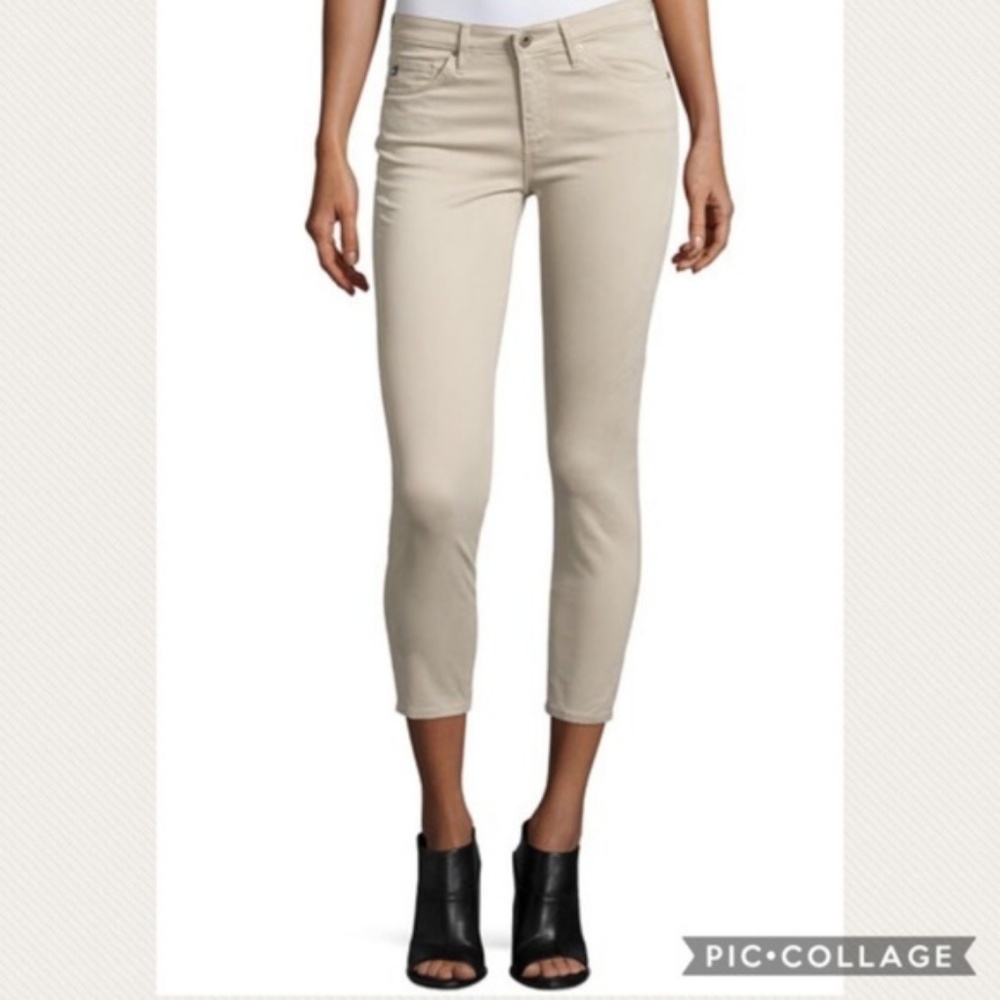 AG Cream Premiere Skinny Straight Crop Jean 27